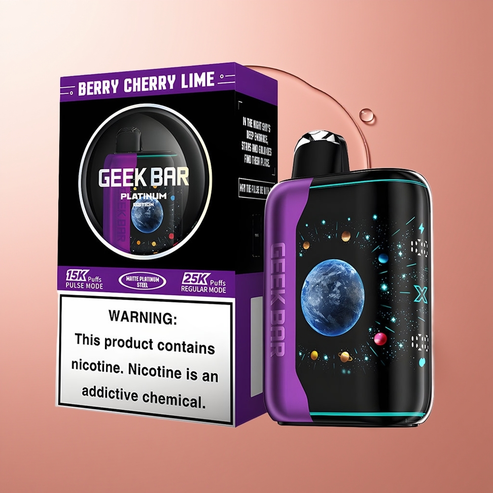 GEEK BAR Platinum Edition 25000 suutekestvus Marjas-Kirsil-Laimi Kiire laadimine