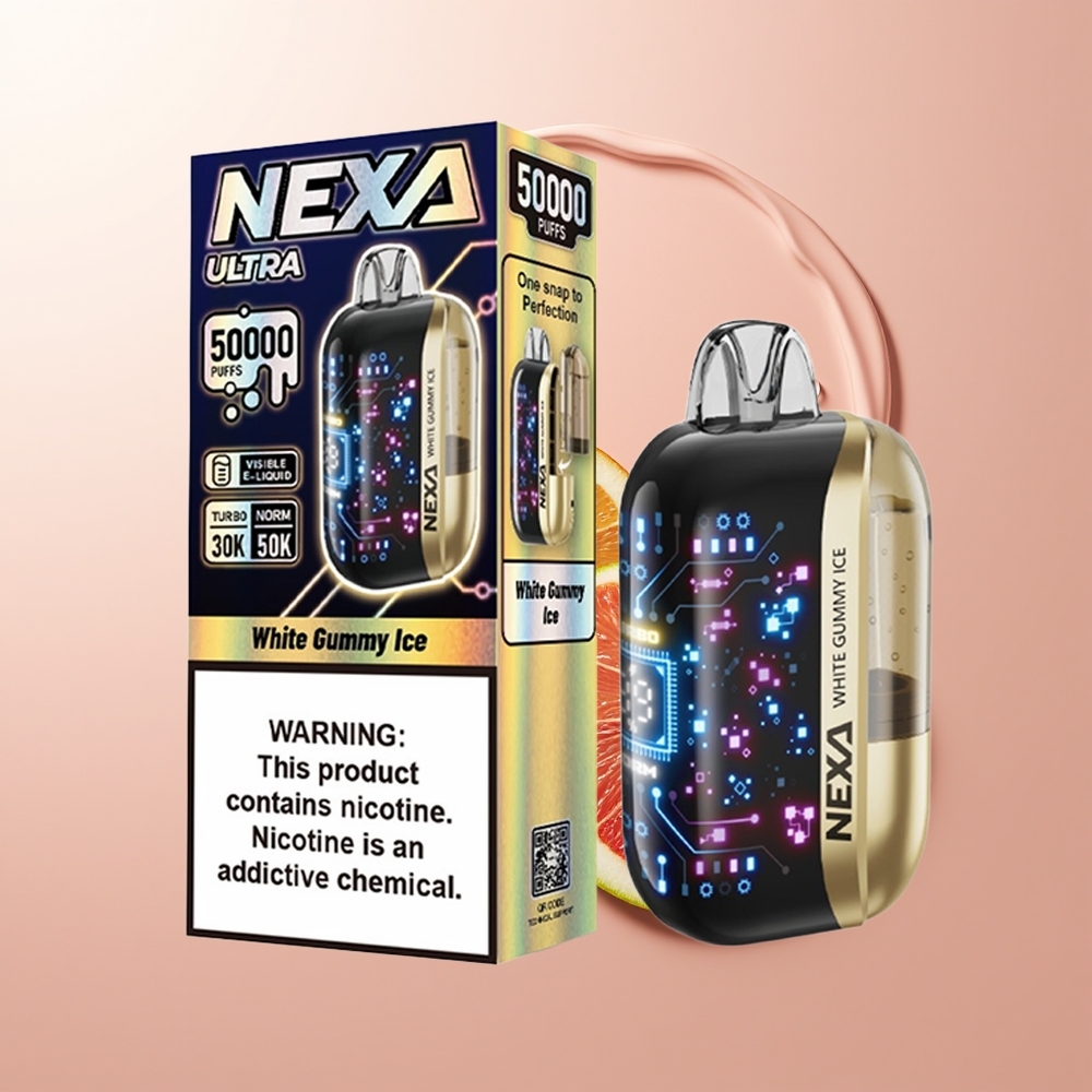 NEXA Ultra 50000 Puffs Valge Gummy Jää 20ml 800mah