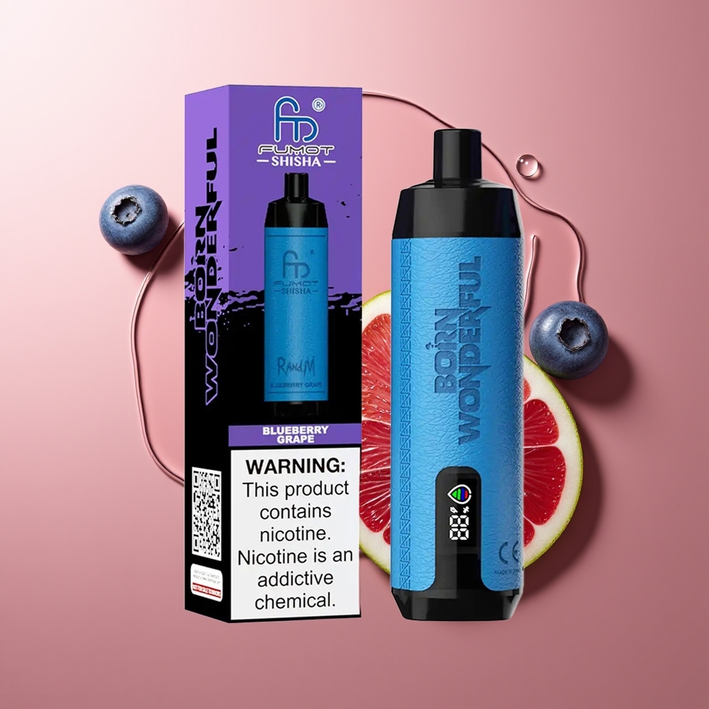 RandM Fumot Shisha 10000 Puffs Mustikas Viinamari 18ml e-vedelik