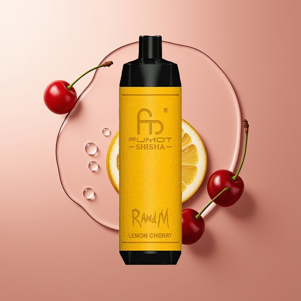 RandM Fumot Shisha 10000 Puffs Sidrun-Kirs Ühekordselt Kasutatav Vape 18ml 850mAh