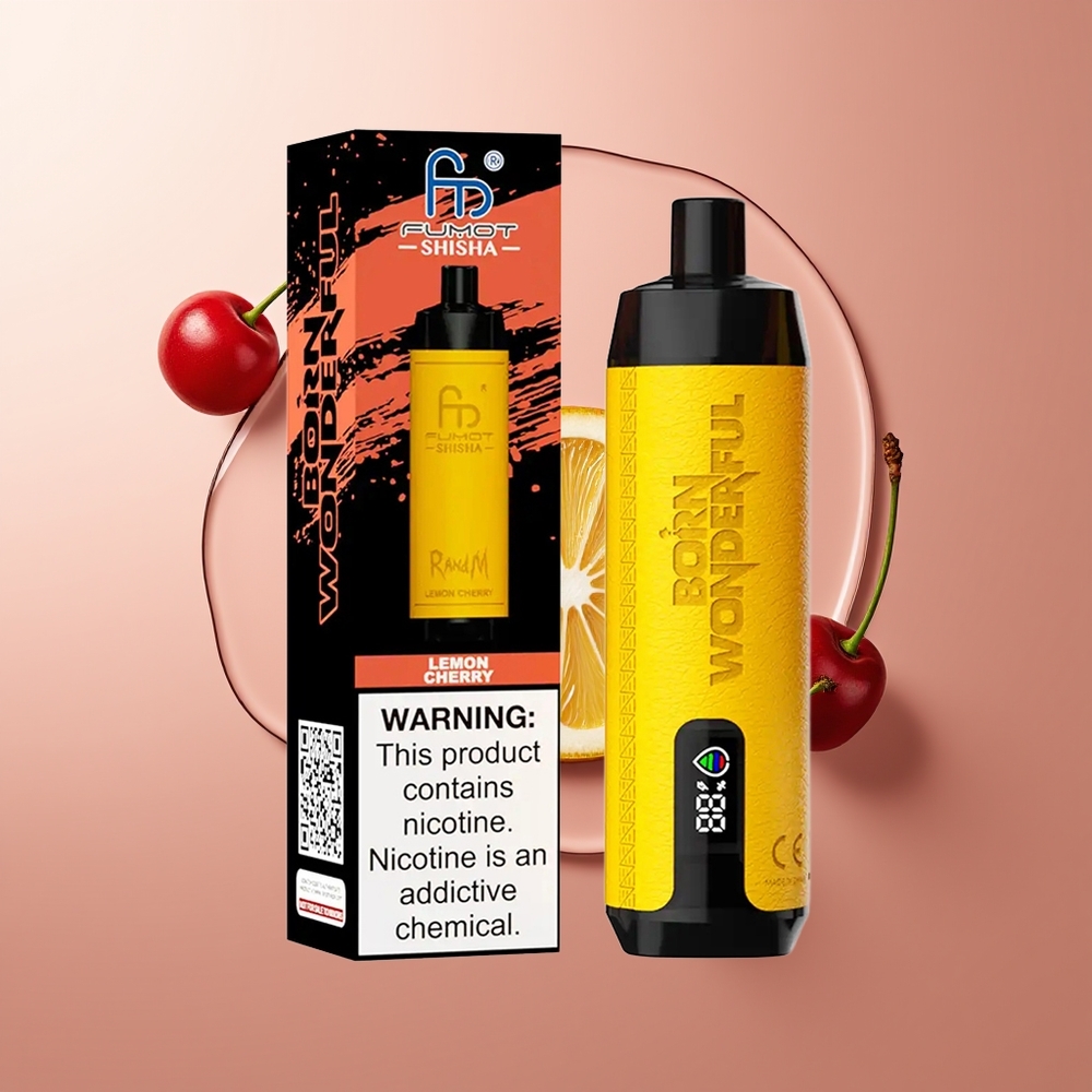 RandM Fumot Shisha 10000 Puffs Sidrun-Kirs Ühekordselt Kasutatav Vape 18ml 850mAh