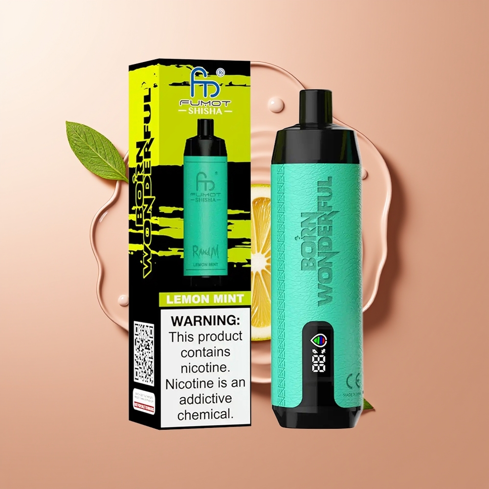 RandM Fumot Shisha 10000 Puffs Sidrunipiparmündi LED Ühekordselt Kasutatav Vape