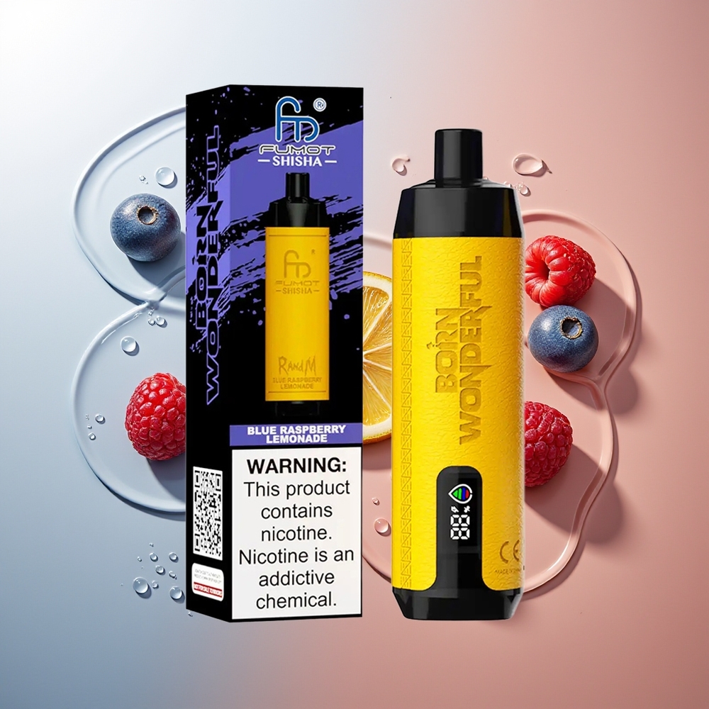 RandM Fumot Shisha 10000 Puffs Sinine Vaarika-Limonadis Ühekordne Vape 18ml 850 mAh