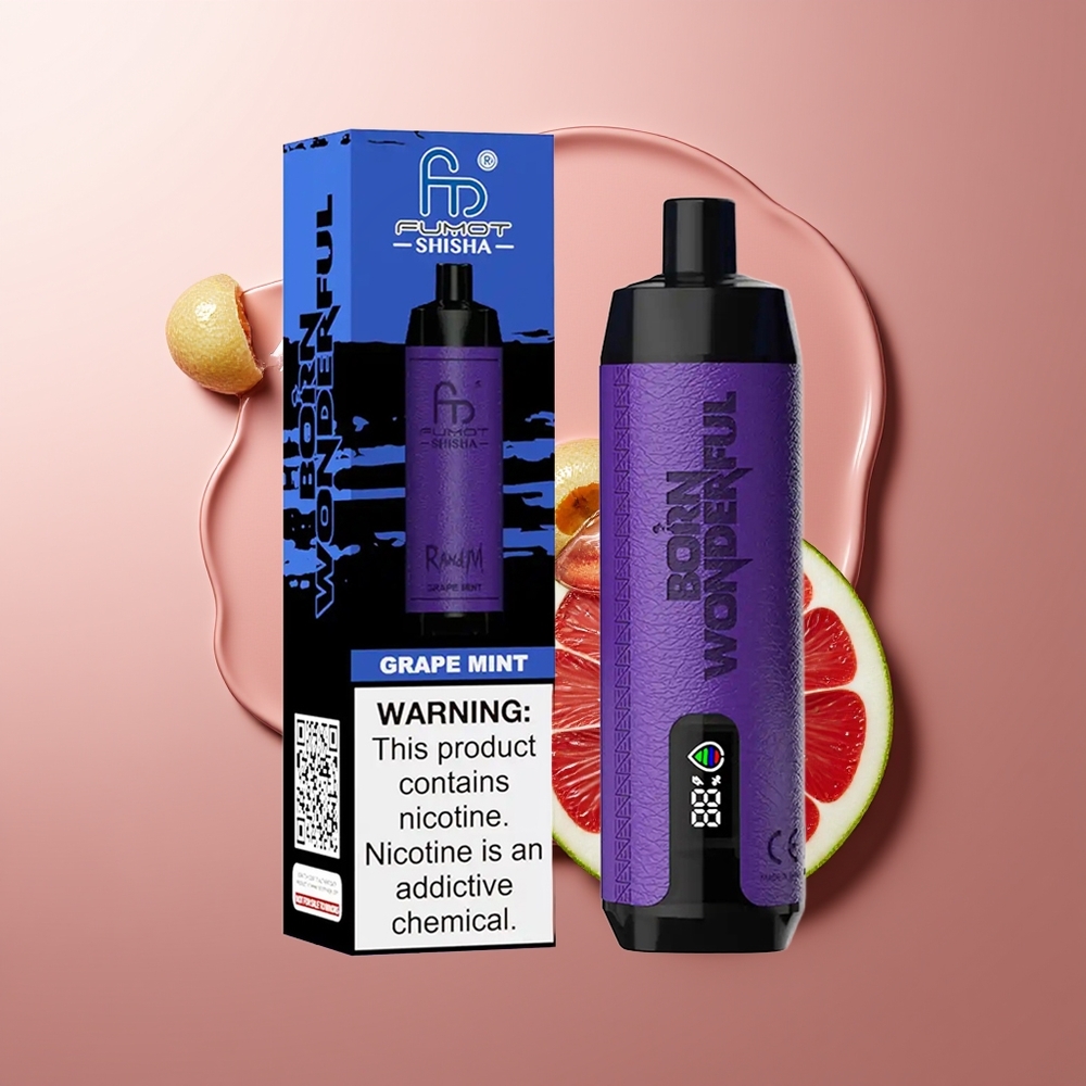 RandM Fumot Shisha 10000 Puffs Veine-Mündi LED-tuup