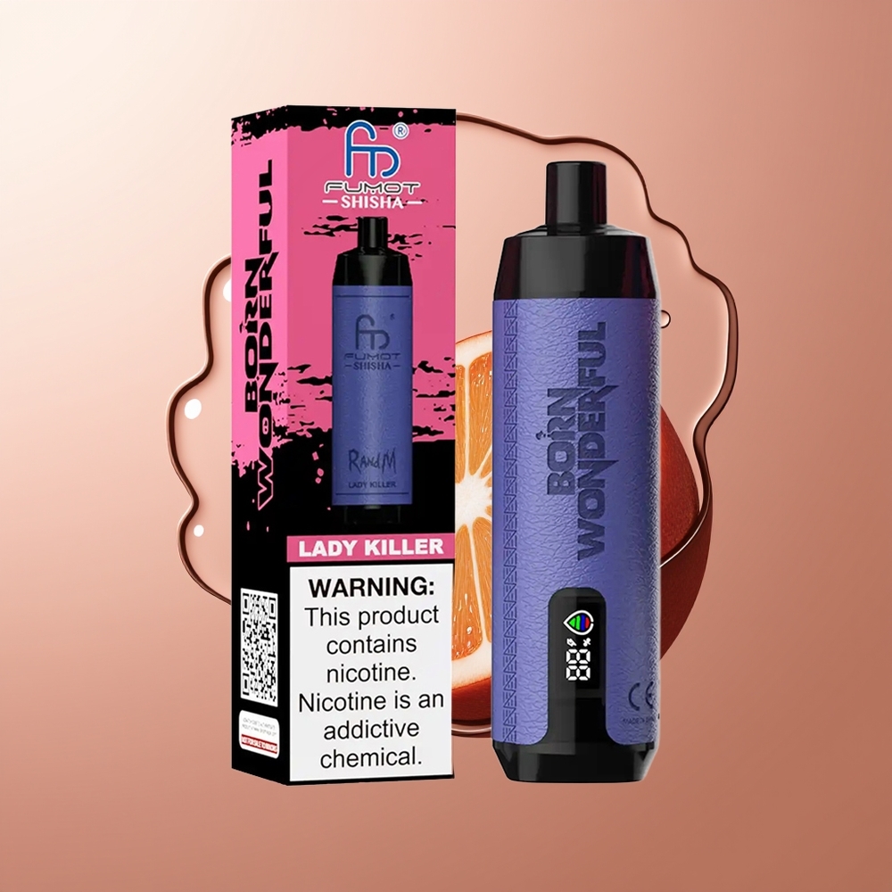 RandM Fumot Shisha 10000 Suutekesti 0,5% Nikotiini Ladetav Ühekordselt Kasutatav Vape Lady Killer