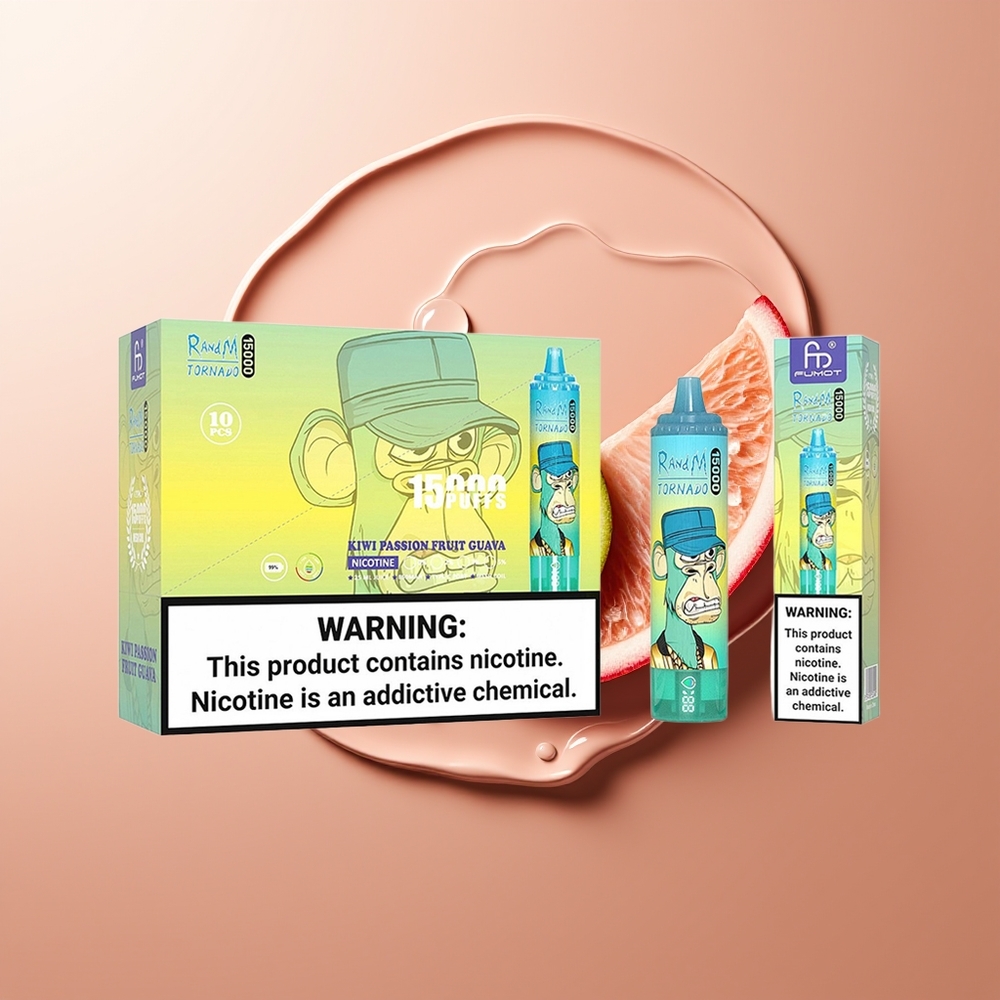RandM Fumot Tornado 15000 Püssi Kiivi-Marakuya-Guava 850mAh Mesh Coil