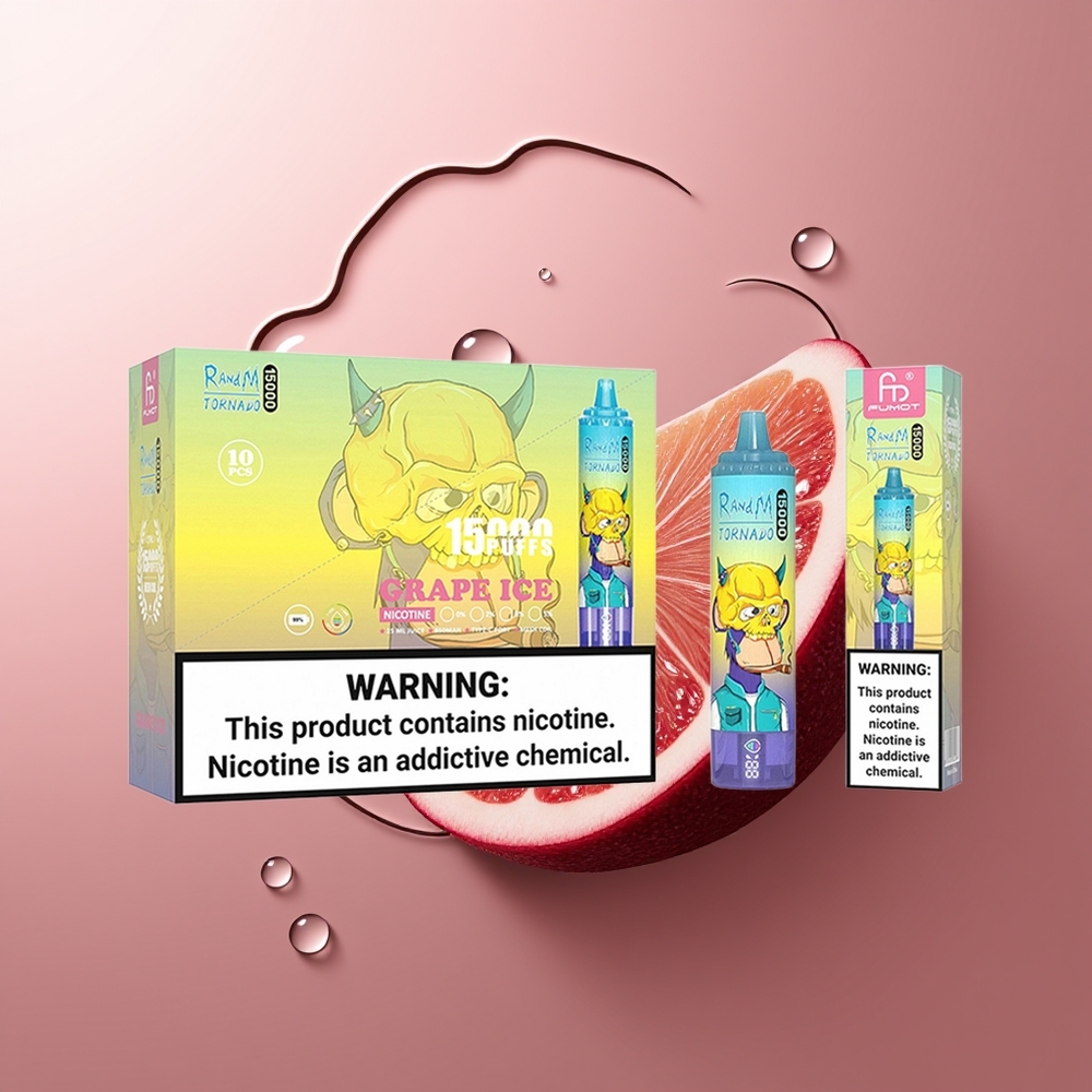 RandM Fumot Tornado 15000 Püssi Viinamarja-Jää Kombinatsioon 25ml LCD