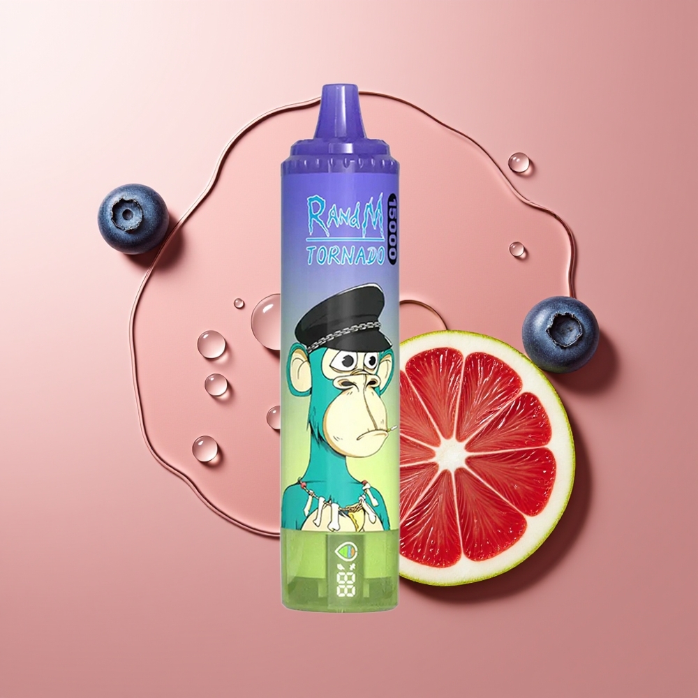 RandM Fumot Tornado 15000 Pahviku Sinimustika Mullikommi LCD Tüüp-C Laetav