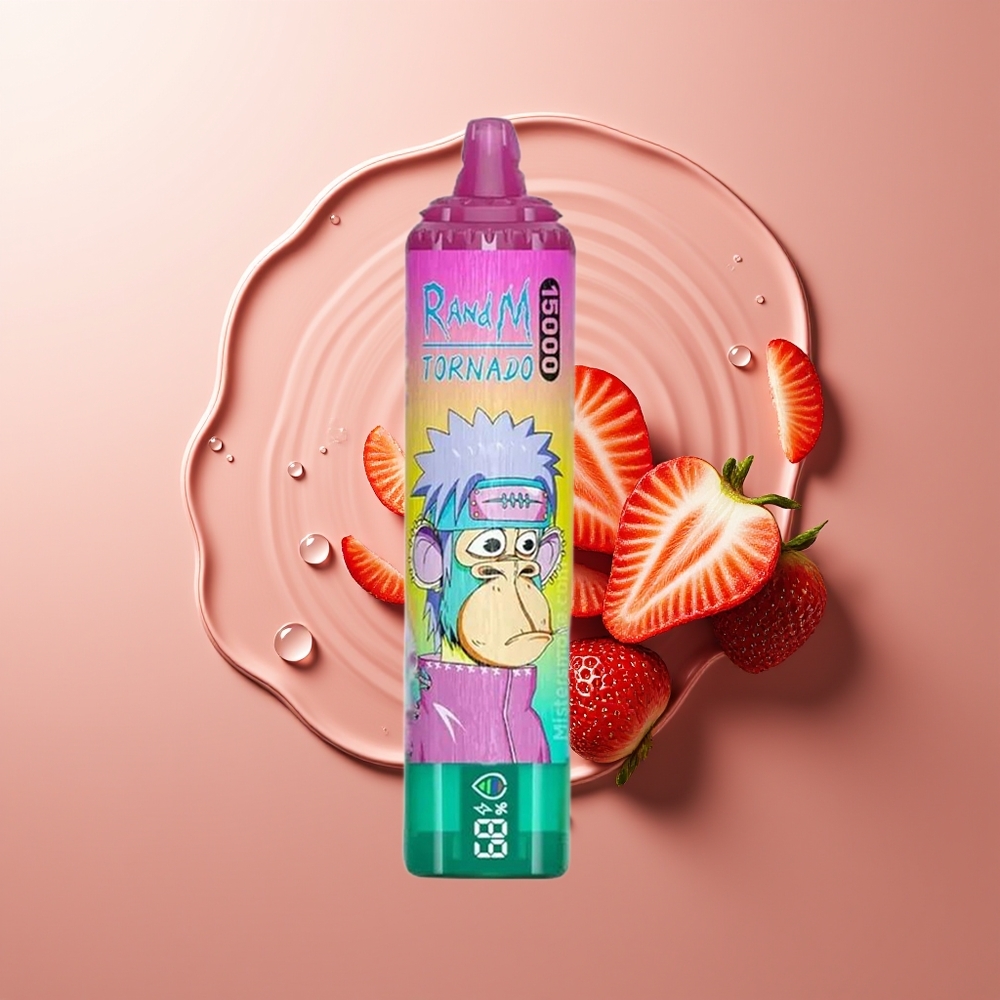 RandM Fumot Tornado 15000 Pahvlit Jahusine Maasikas 25ml LCD