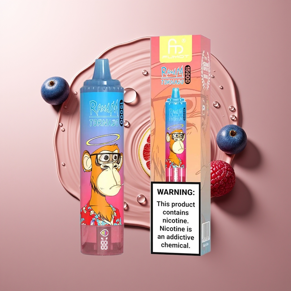 RandM Fumot Tornado 15000 Puffid Sinine Vaarik-Kirsimesi 850mAh LCD