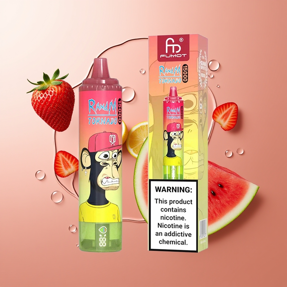 RandM Fumot Tornado 15000 Puffs Maasikas-Arbuusi-Limonad 25ml LCD