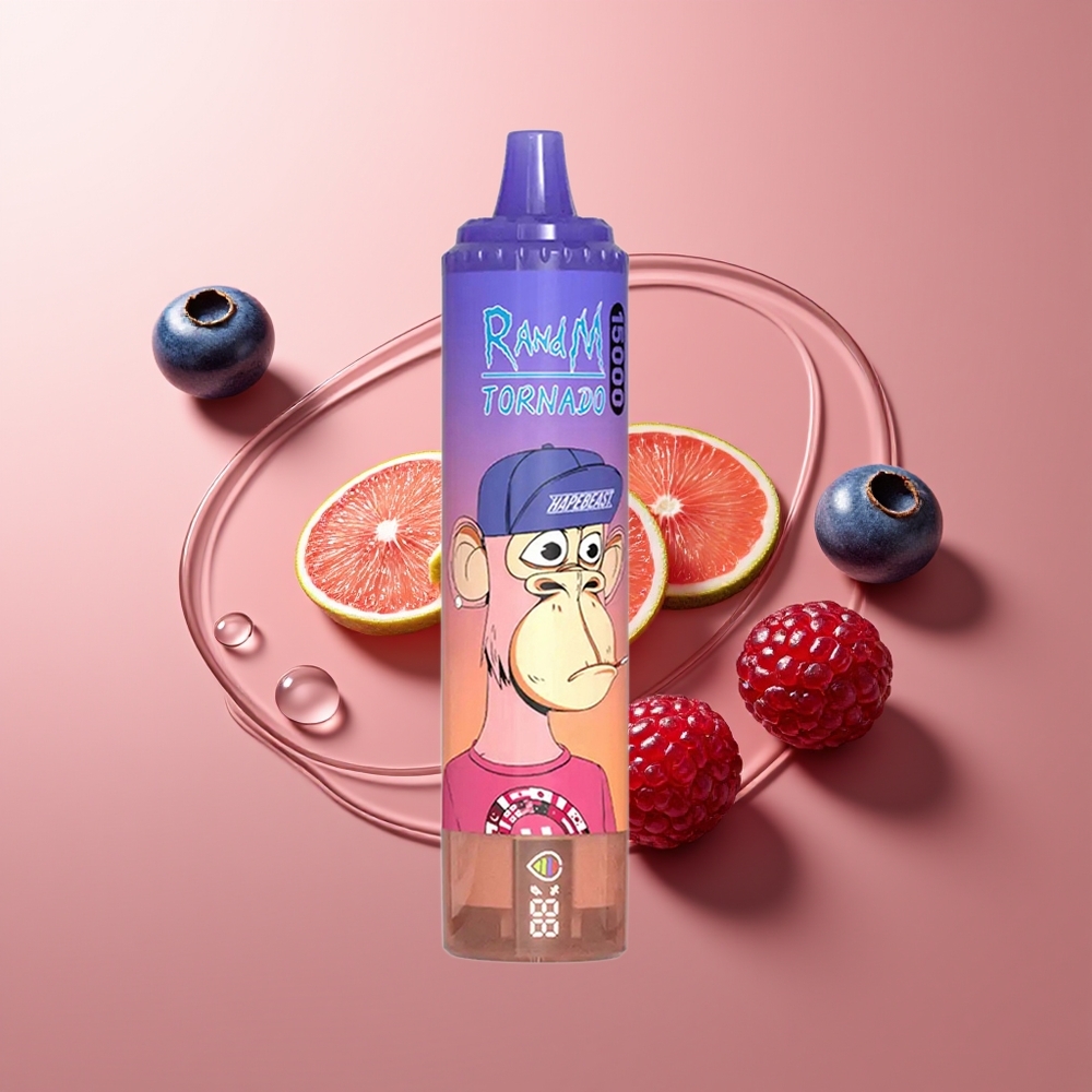 RandM Fumot Tornado 15000 Puhang Mustikas-Virsik Tüüp-C Laadimine LCD-ekraan