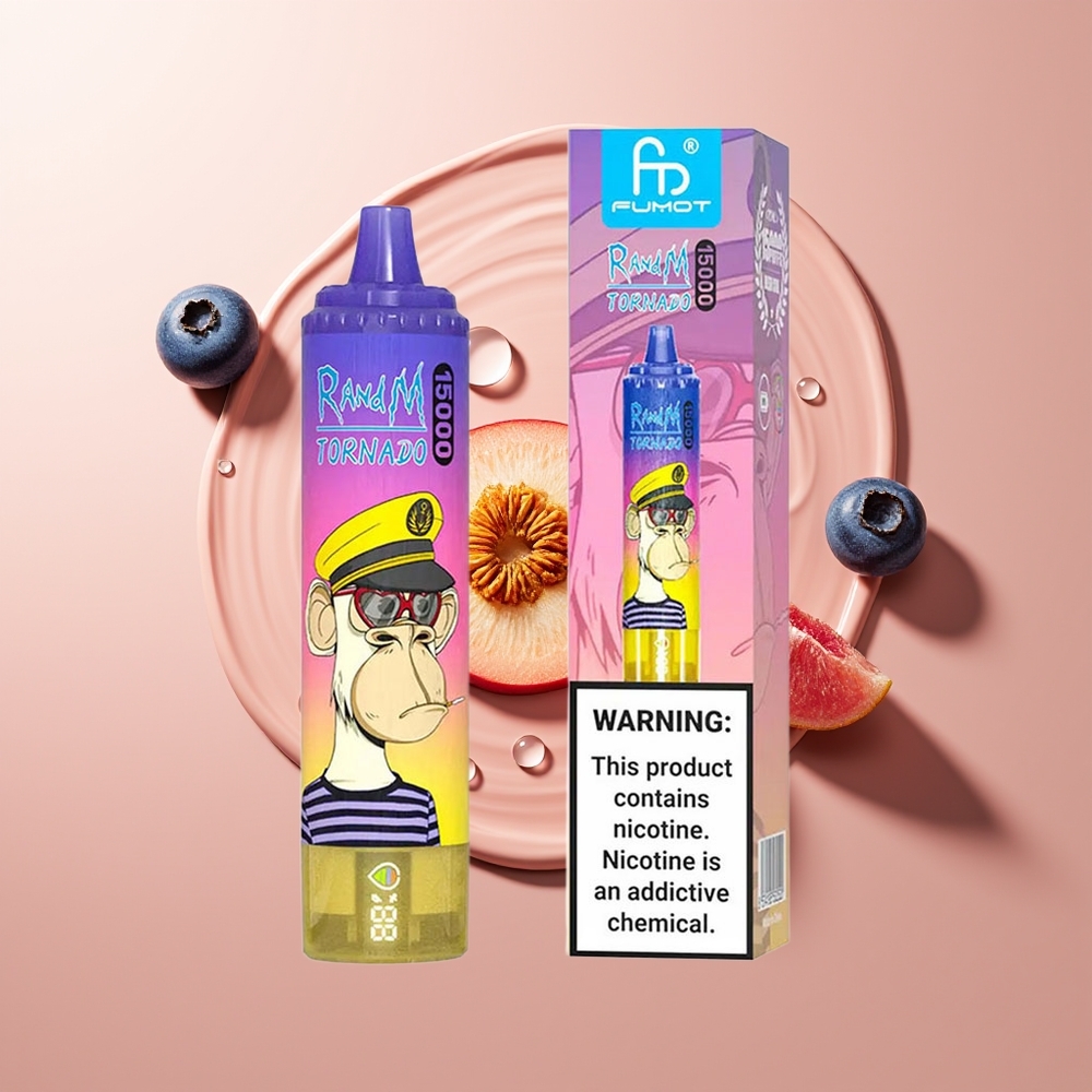 RandM Fumot Tornado 15000 Puhangut 25ml Virsik-Mustikas Kommid