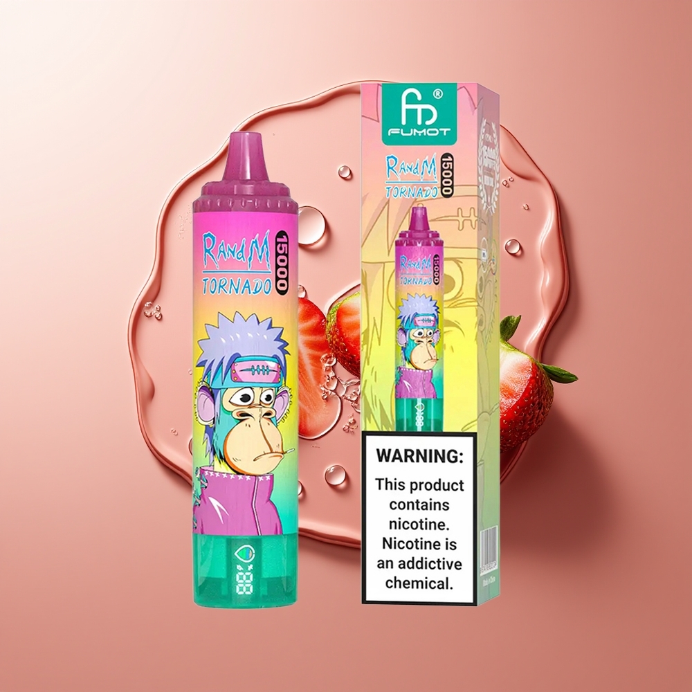 RandM Fumot Tornado 15000 Suutma Maasikajää+LCD