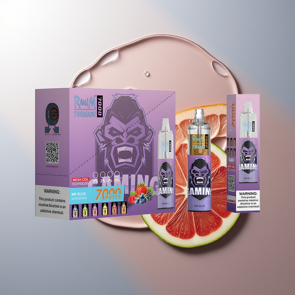 RandM Fumot Tornado 7000 Püssid Dr. Sinine 14ml E-vedelik RGB Tuli