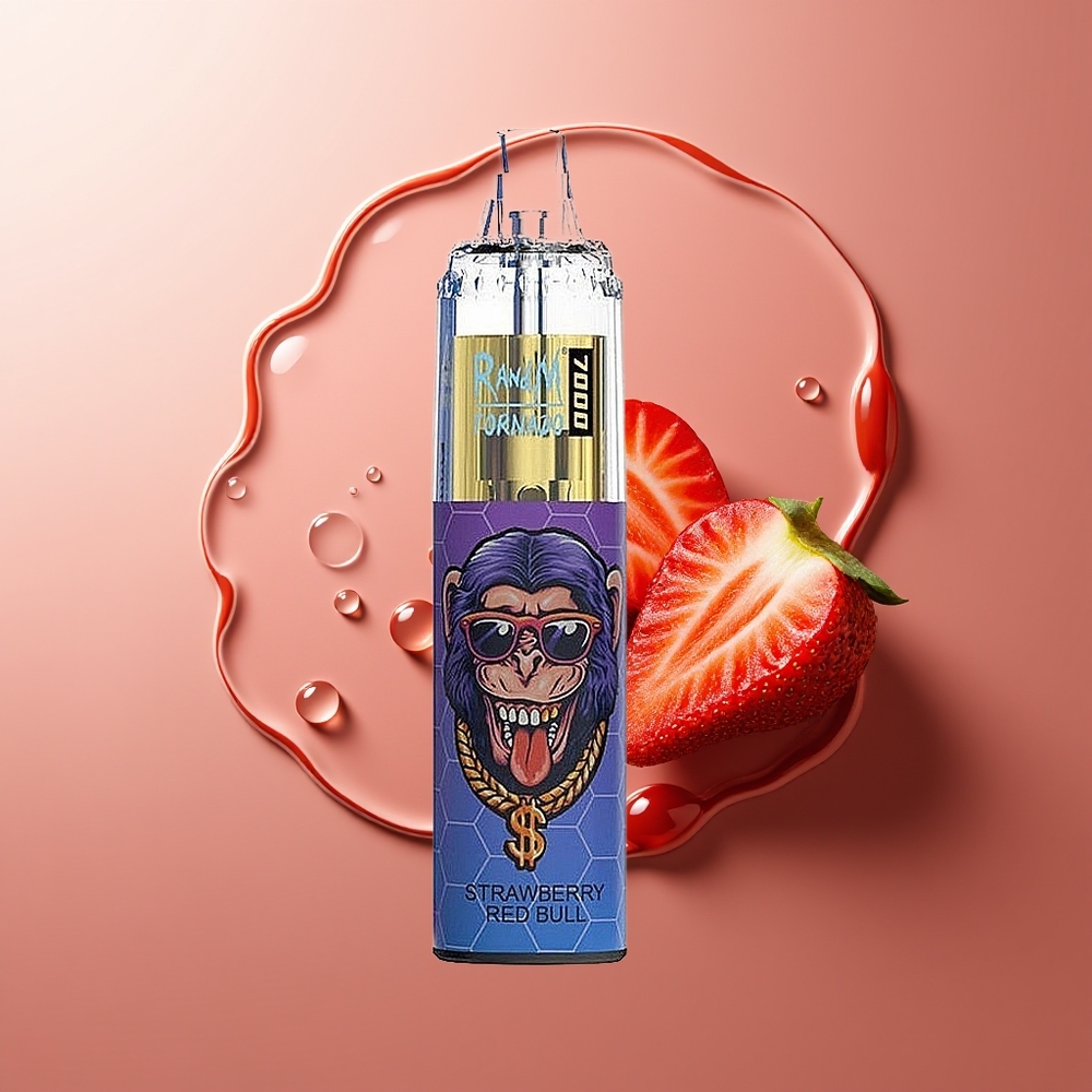 RandM Fumot Tornado 7000 Puhang Maasikas Punane Sõnn + 14 ML + RGB