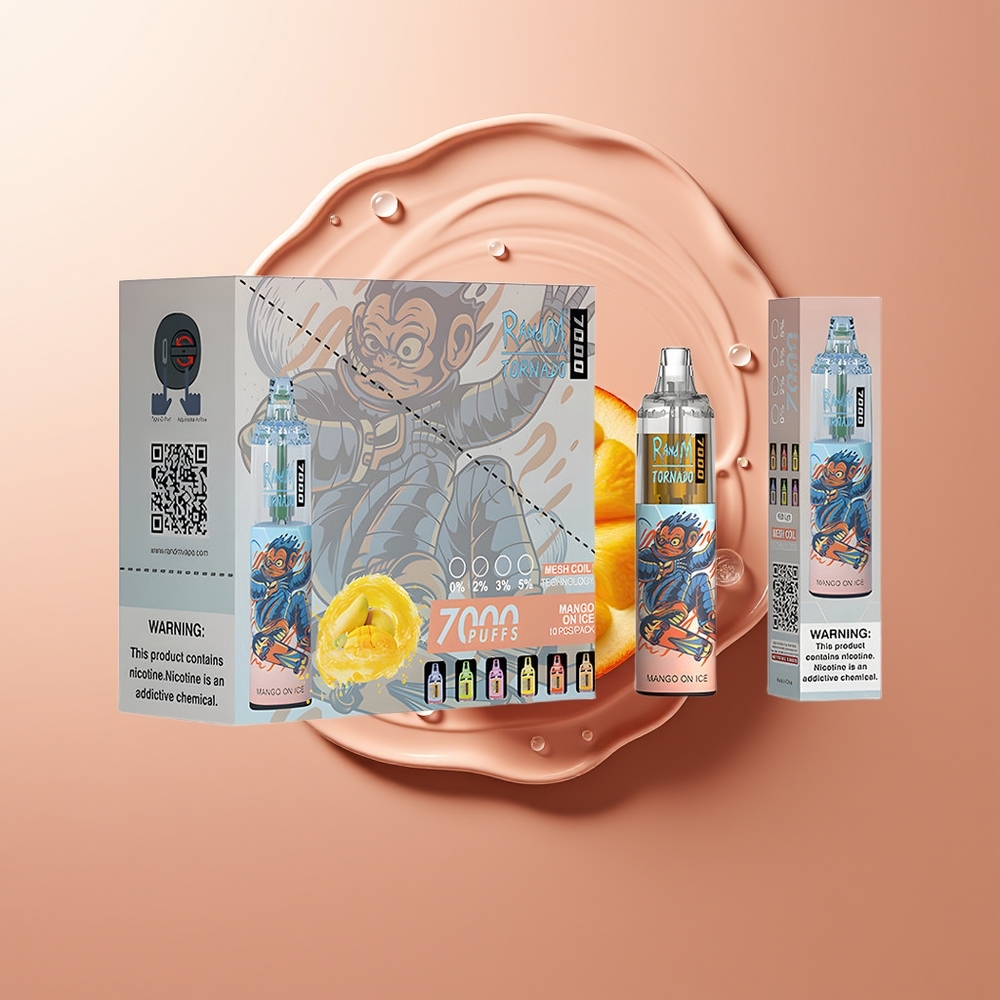 RandM Fumot Tornado 7000 Puhang Maitse Kombinatsioon Mango Jää RGB Tuli Mesh Mähis