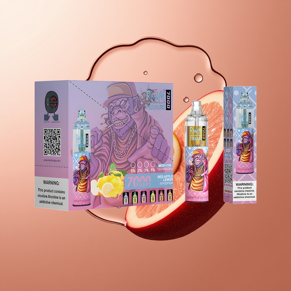 RandM Fumot Tornado 7000 Puhang Punane Õun Sidrun 14ML Tüüp-C