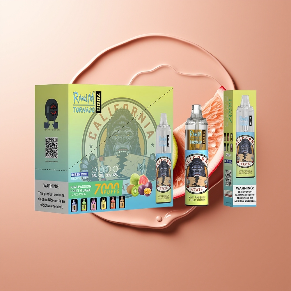 RandM Fumot Tornado 7000 Soolad 14ml Vaapemiskombinatsioon Kiivi Maracuya Guava