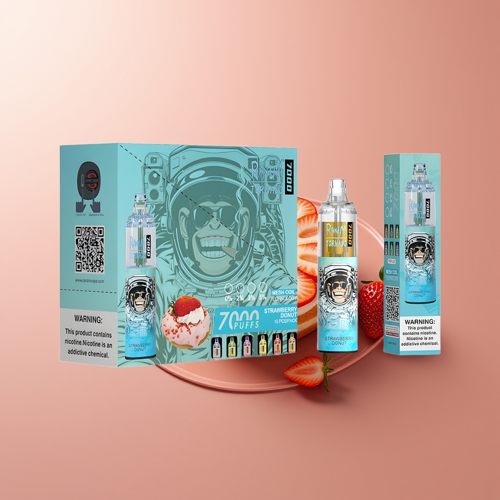 RandM Fumot Tornado 7000 Suitsu Maasikas-Ring 14ml Mesh