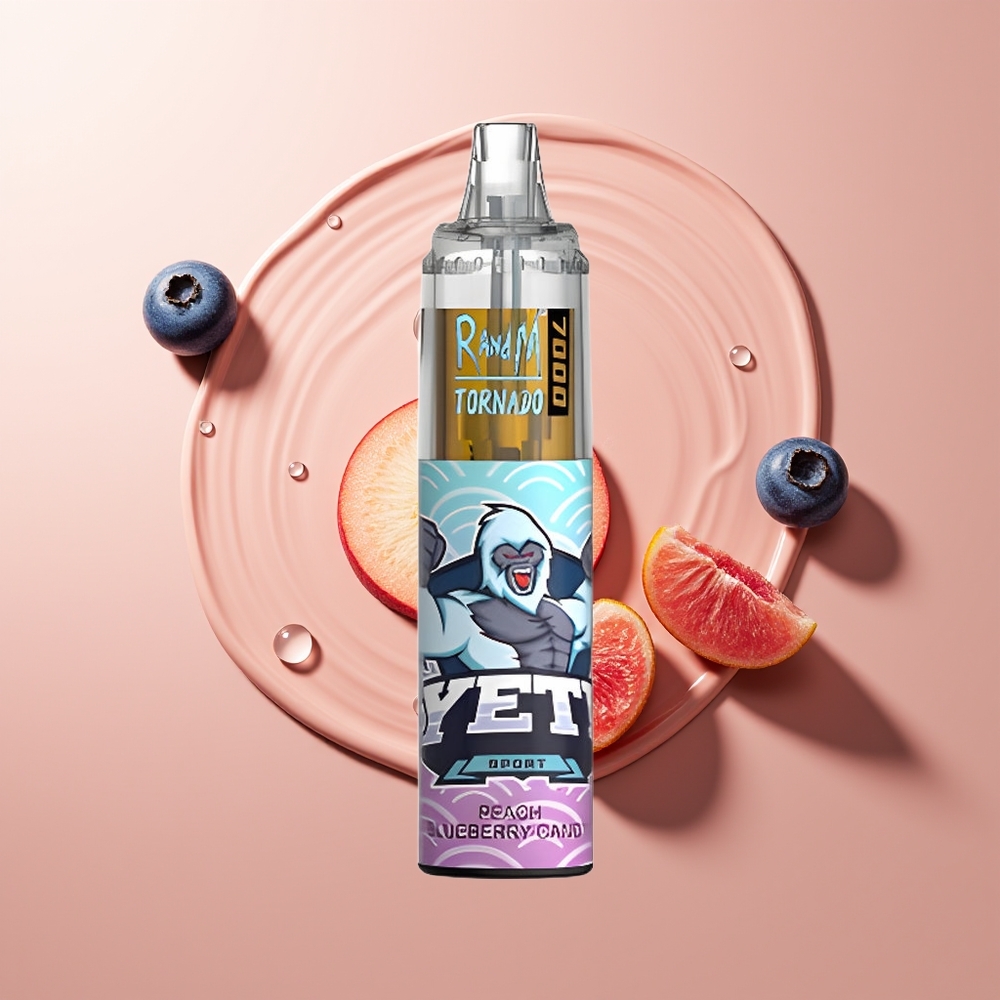 RandM Fumot Tornado 7000 Sutsud 14ml Virsik-Mustikas Kommid RGB