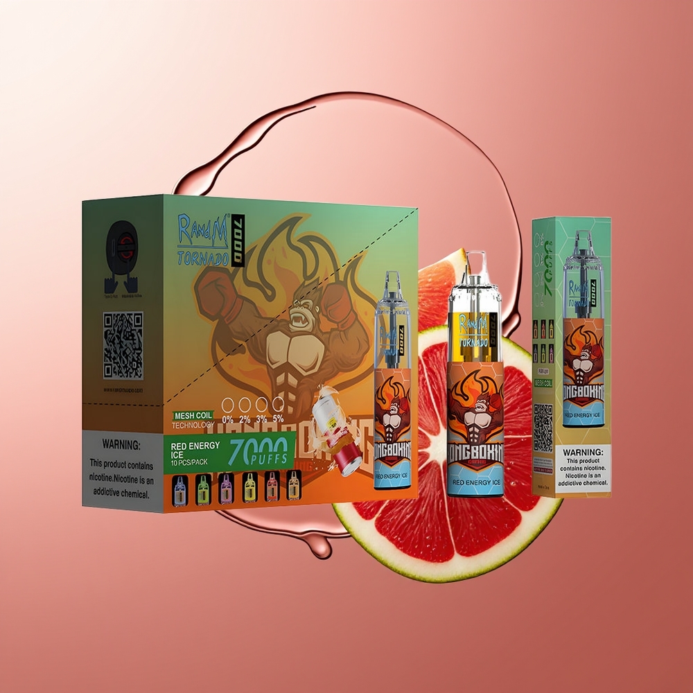 RandM Fumot Tornado 7000 Sutsud RGB Punane Energia Jää 14ML Õhk-reguleeritav