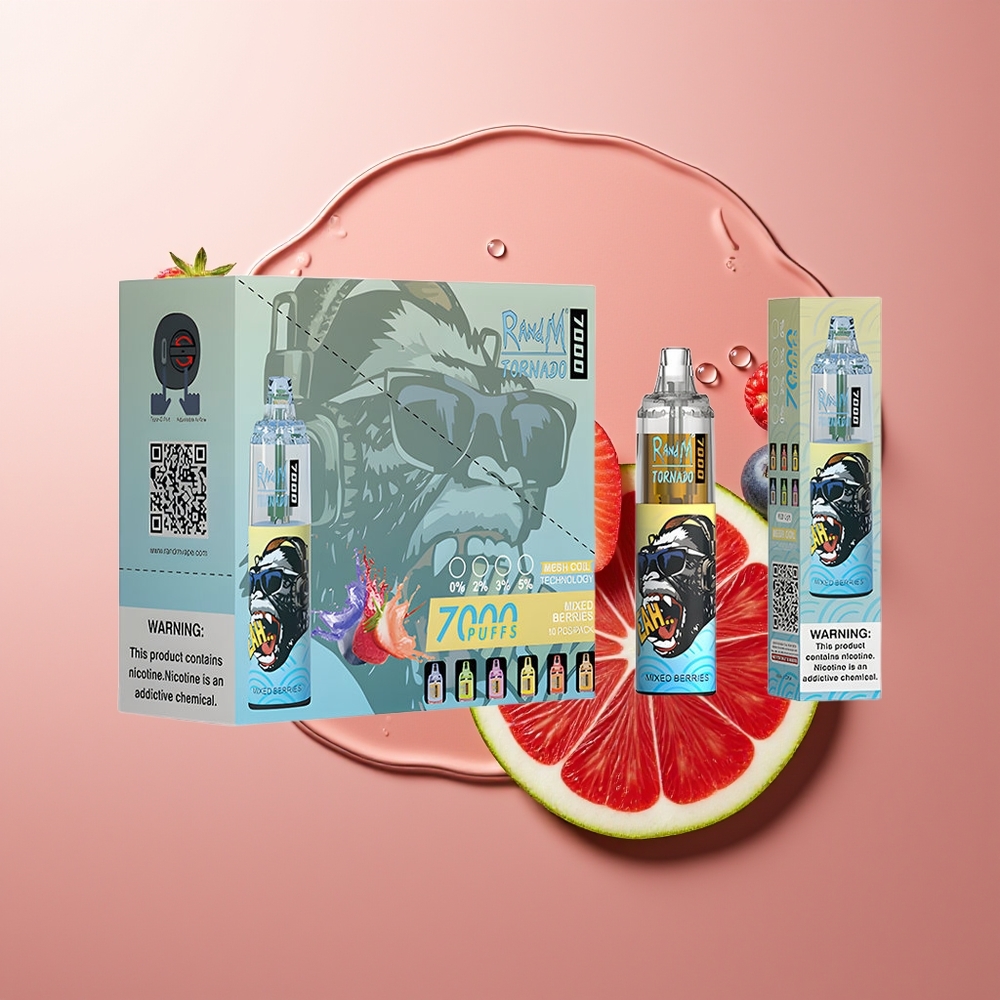 RandM Fumot Tornado 7000 Sutsud Segamari + RGB Tuli + Õhureguleeritav