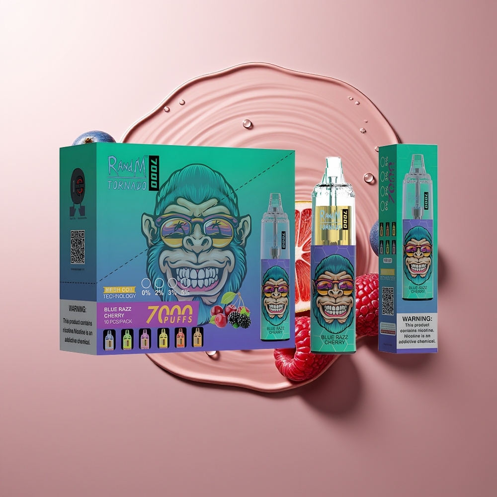 RandM Fumot Tornado 7000 Suud Blue Razz Kirsiga 14 ML Mesh Coil