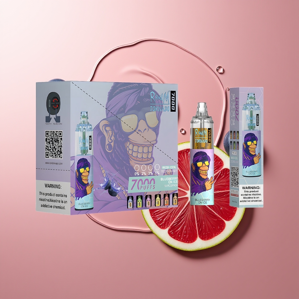 RandM Fumot Tornado 7000 Suud Blueberry Jää RGB Valgus