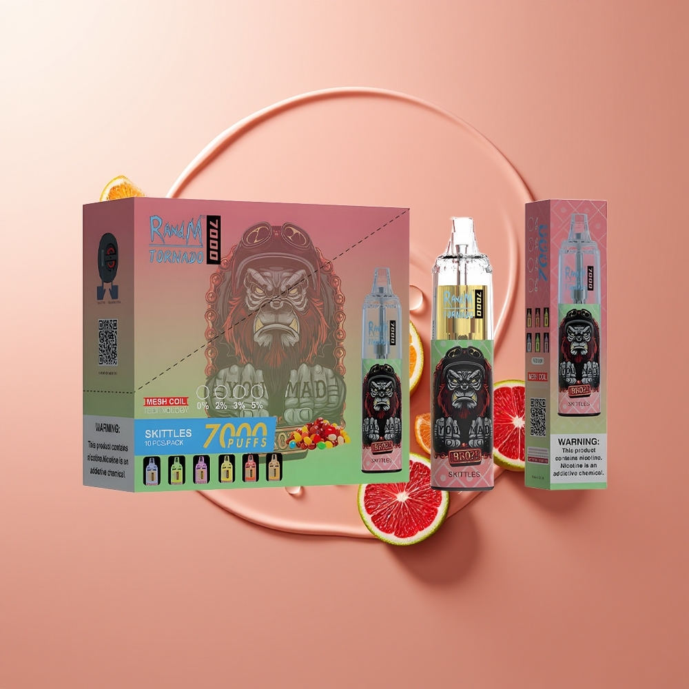 RandM Fumot Tornado 7000 Suud E-likvid 14ml Skittles (Meshmähis + Õhuregulatsioon)