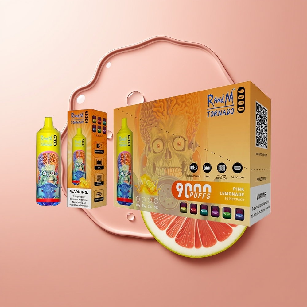 RandM Fumot Tornado 9000 Puhangit Roosa Sidrunimahl + RGB Ekraan