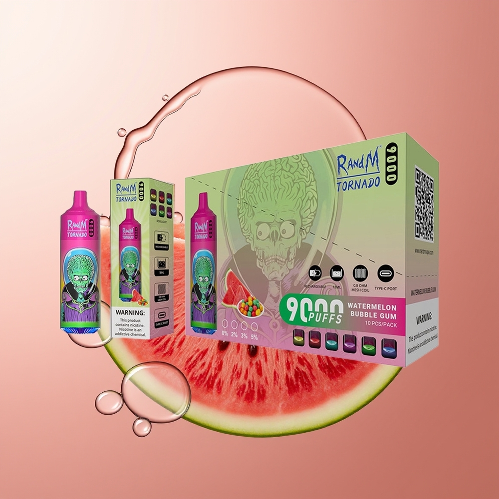 RandM Fumot Tornado 9000 Puhangit Vesimelonimullkommi 850 mAh Laaditav