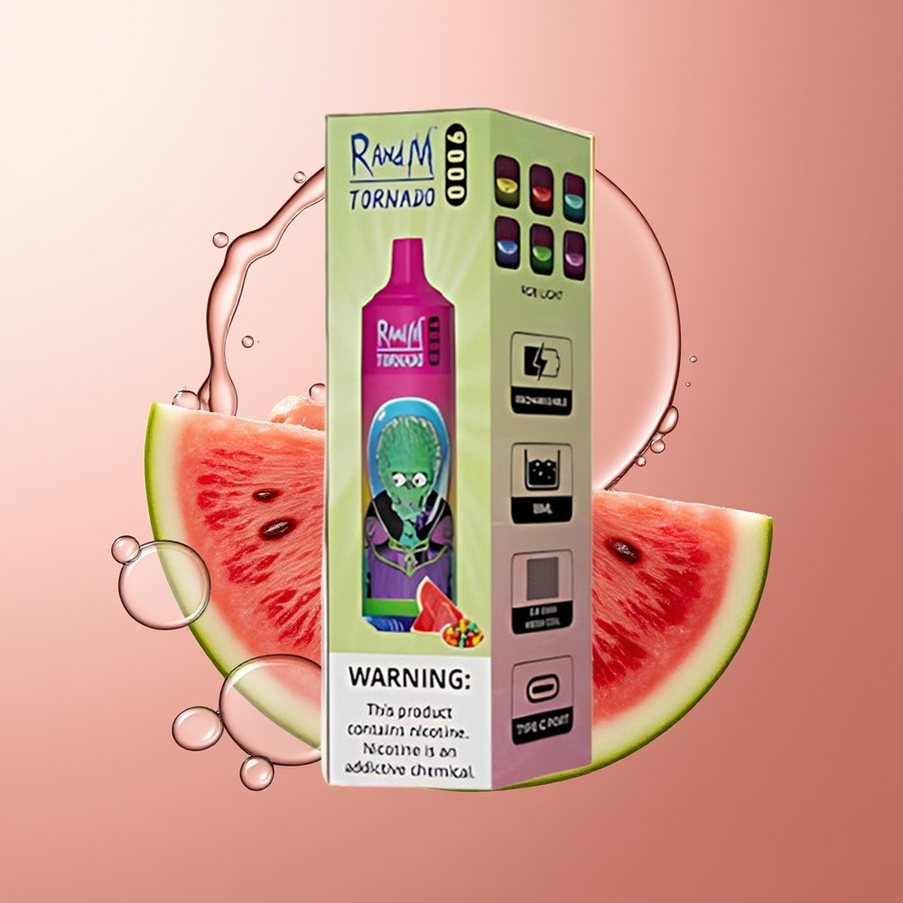 RandM Fumot Tornado 9000 Puhangit Vesimelonimullkommi 850 mAh Laaditav