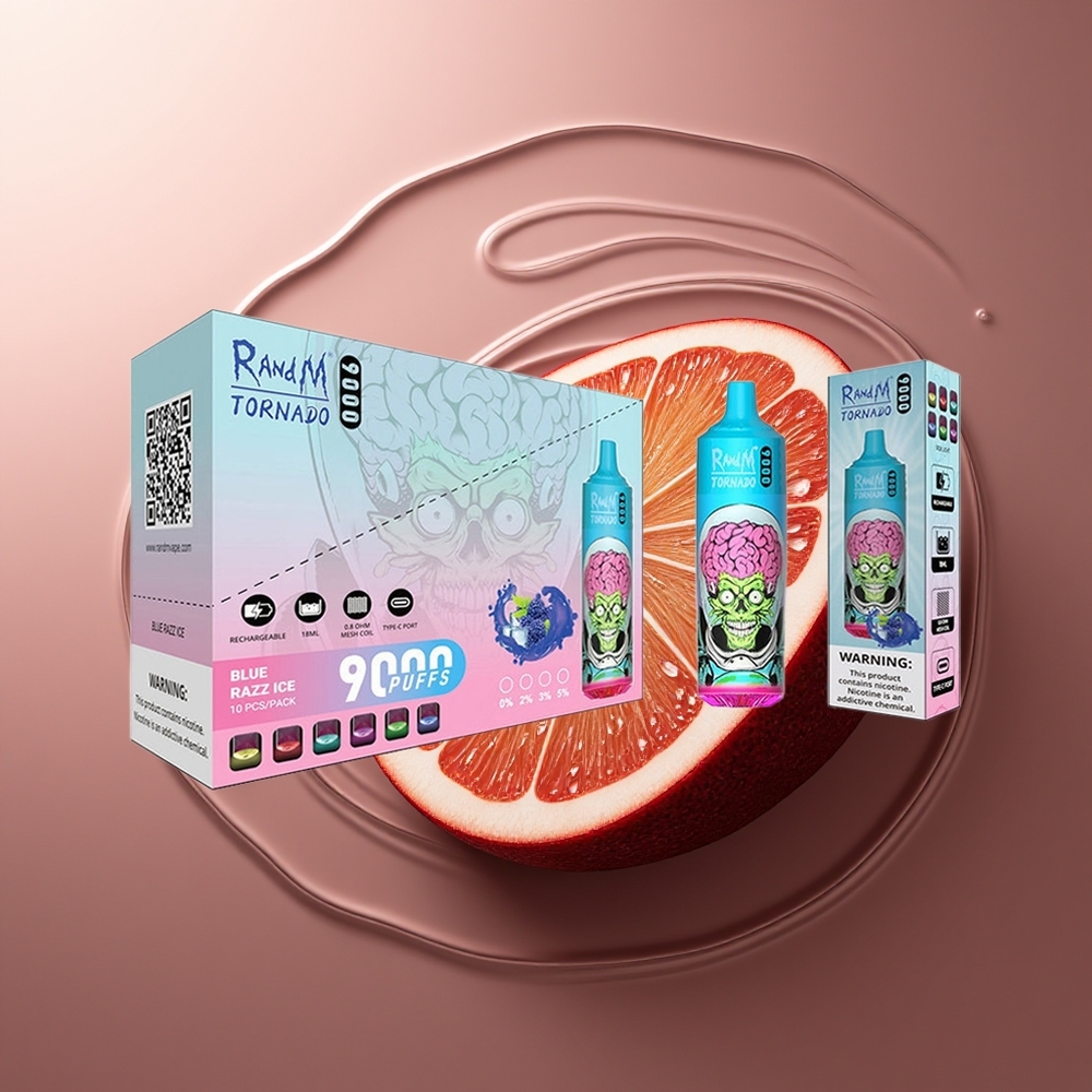 RandM Fumot Tornado 9000 Puhangud Must Draakon Jää