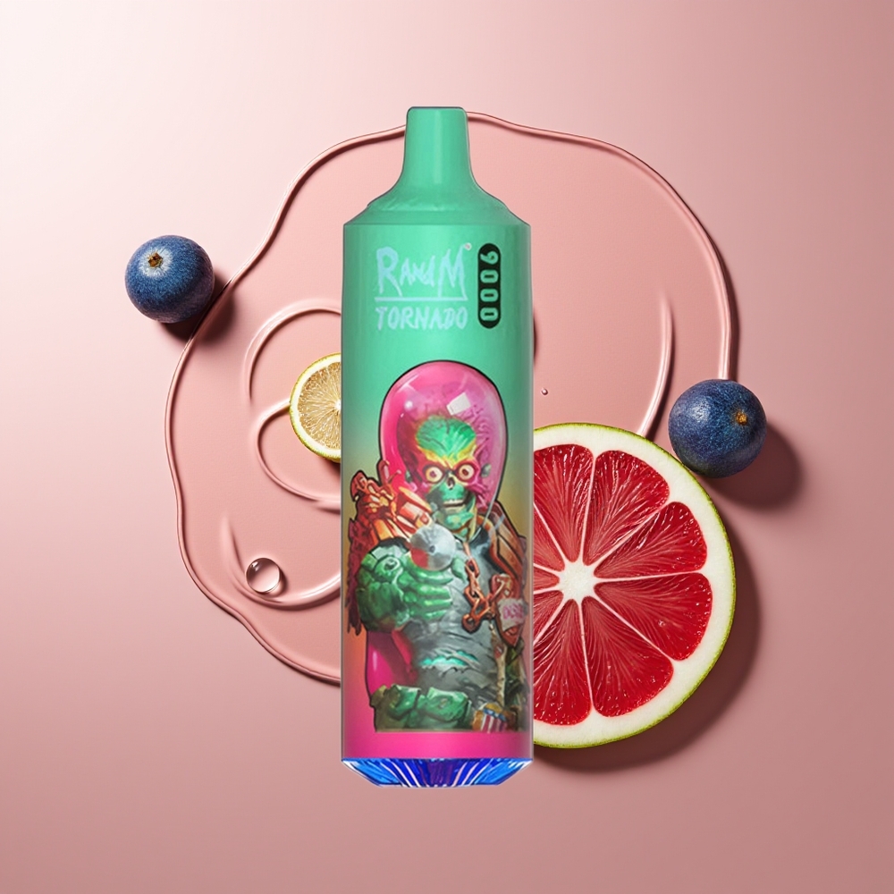 RandM Fumot Tornado 9000 Puhangut Sinine Vaarikas-Mädarõigas