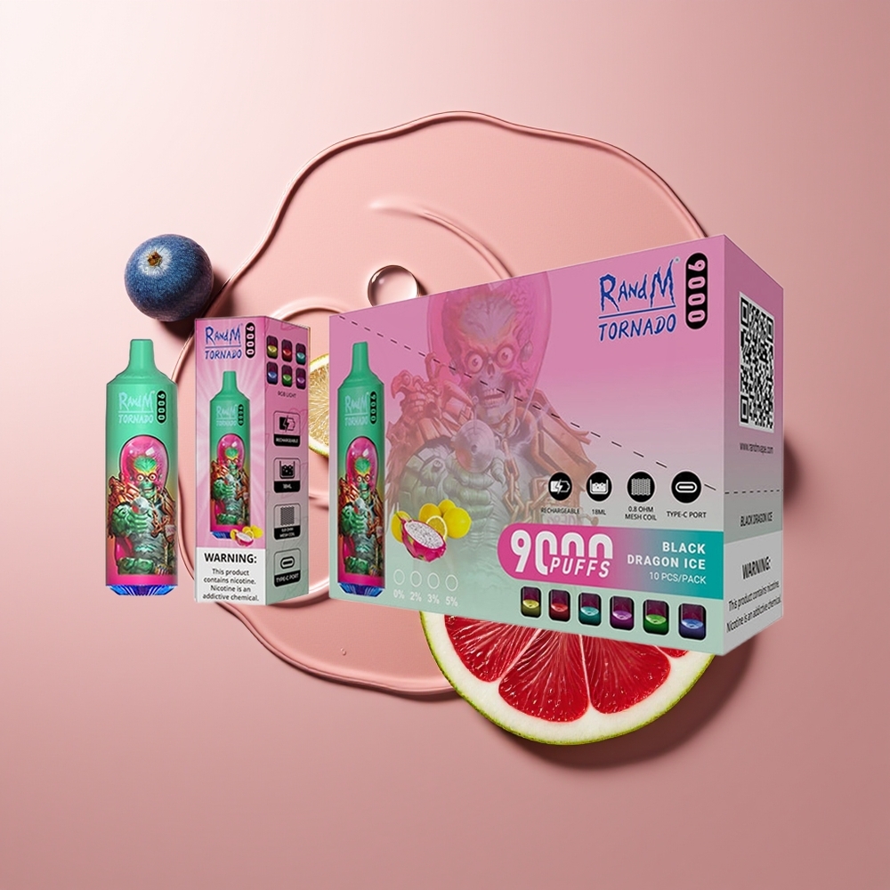 RandM Fumot Tornado 9000 Puhangut Sinine Vaarikas-Mädarõigas