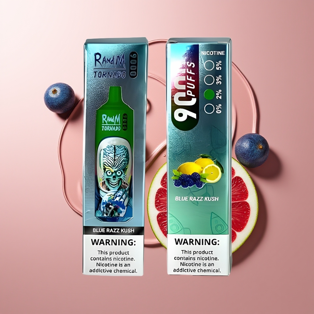 RandM Fumot Tornado 9000 Puhangut Sinine Vaarikas-Mädarõigas