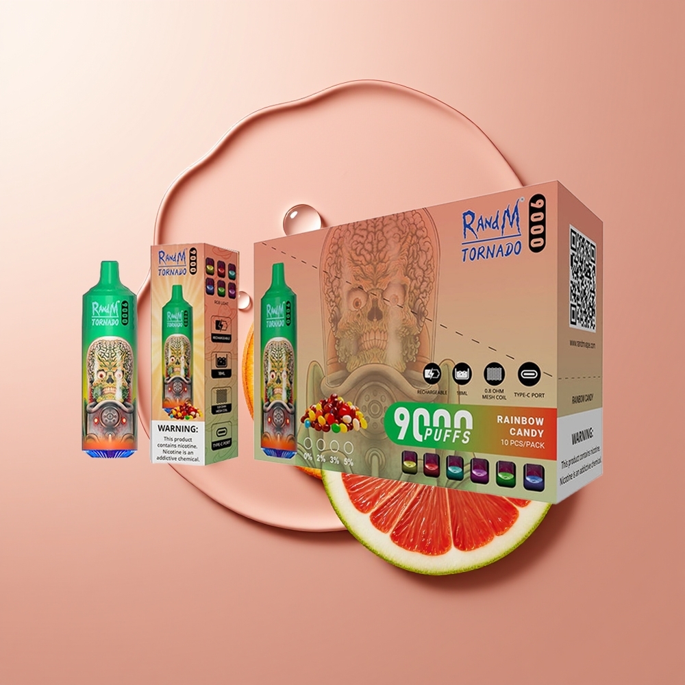 RandM Fumot Tornado 9000 Puhangut Vikerkaare Kommid 850 mAh