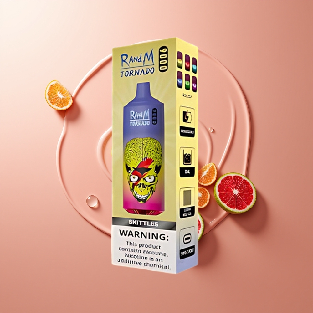 RandM Fumot Tornado 9000 Puhud Skittles RGB-ekraan