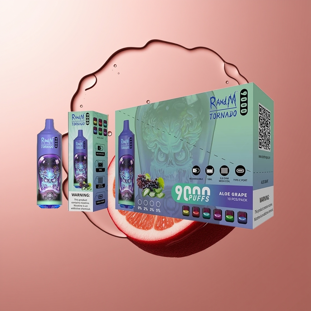 RandM Fumot Tornado 9000 Soola-Viinarohi RGB Kuvariga