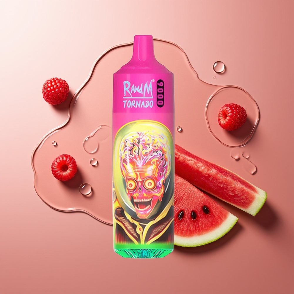 RandM Fumot Tornado 9000 Sutsud Vaarikas-Arbuus RGB Kuvar