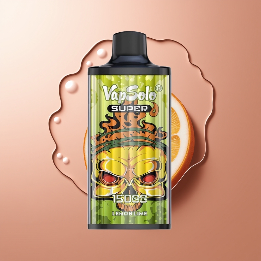 Vapsolo Super 15000 Puffs Ühekordselt Kasutatav Vape Lima Sidrun 40ml 850mah