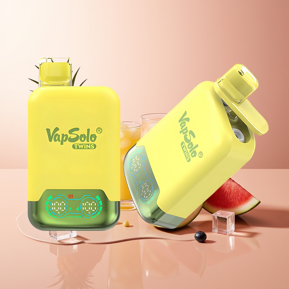 Vapsolo Twins 20000 Puffs 40ml Ananass-Kookos & Arbuusi-Jää Ühekordne Vape
