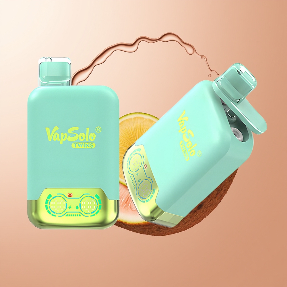 Vapsolo Twins 20000 Puffs Kolmikmelon & Ananassi-kookos Ühekordselt Kasutatav Vape 40 ml 2 Type-C