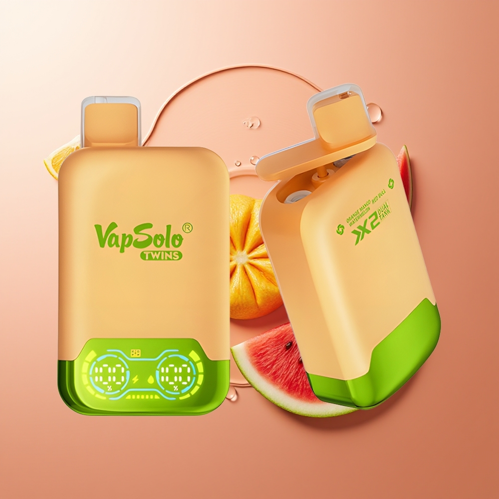 Vapsolo Twins 20000 Puffs Oranž Mango-Arbuus & Punane Mühvel Tüüp-C 40 ml