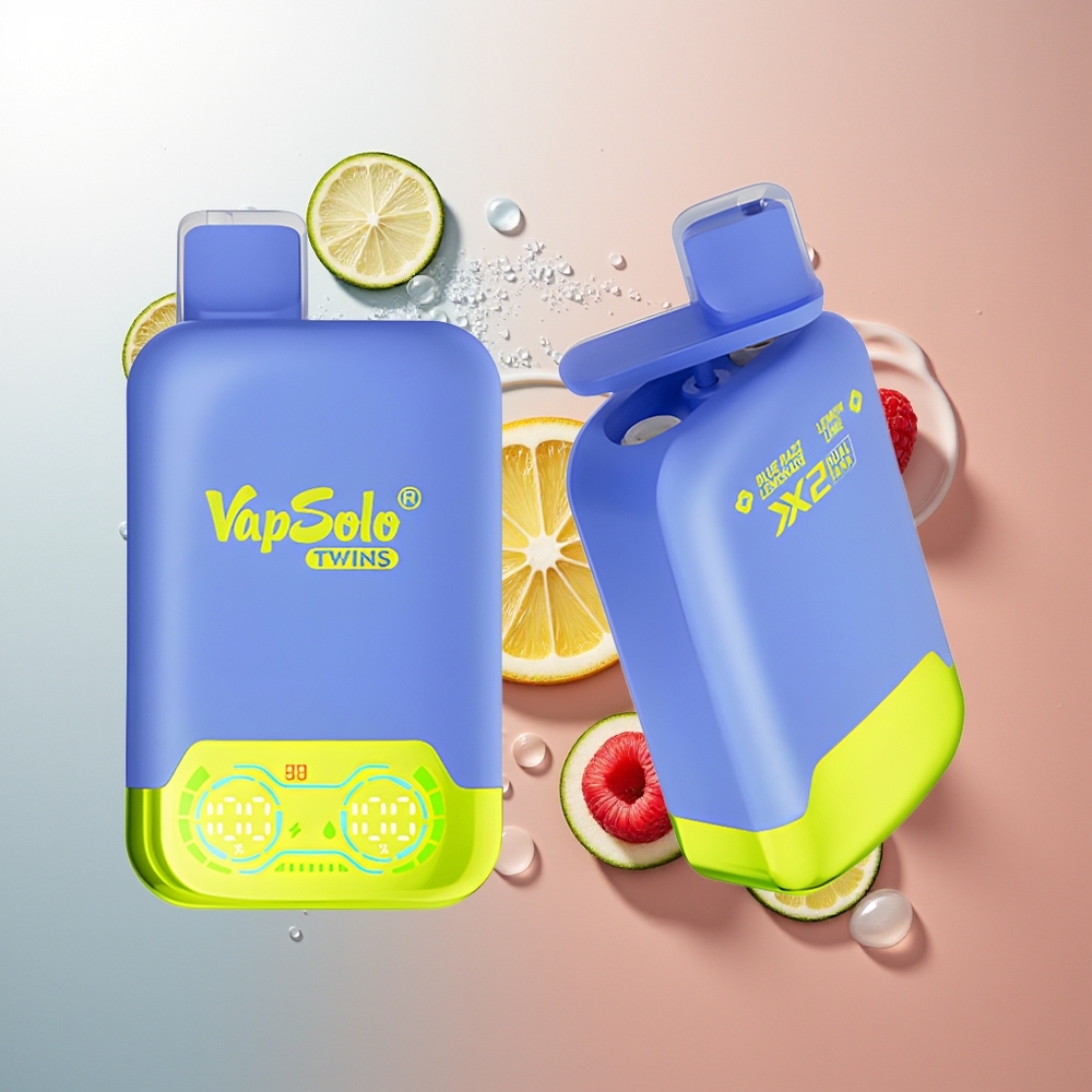 Vapsolo Twins 20000 Puffs Sinine Sõstar-Morss & Sidrunipärlimahla 40 ml 2 Tanki