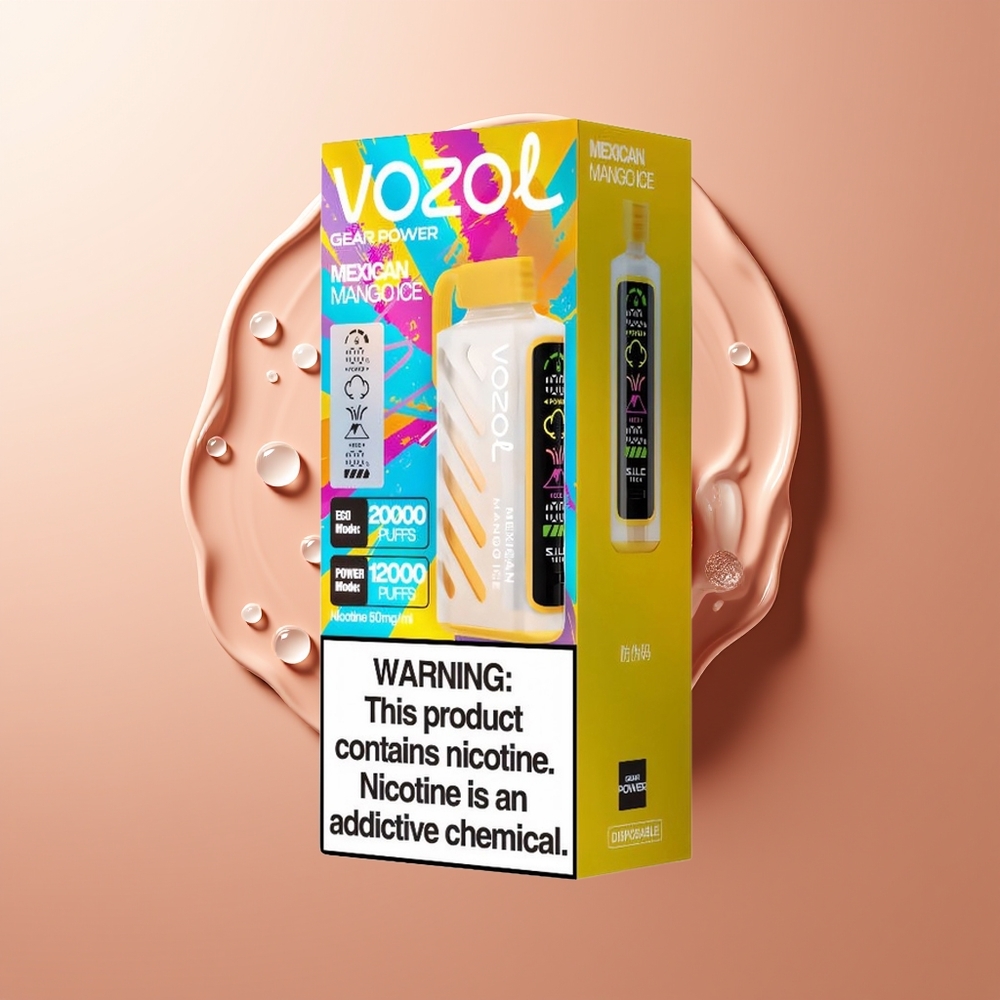 VOZOL Gear Power 20000 Suutmist Mehhiko Mango Jää 20mL Dual Mesh Coil
