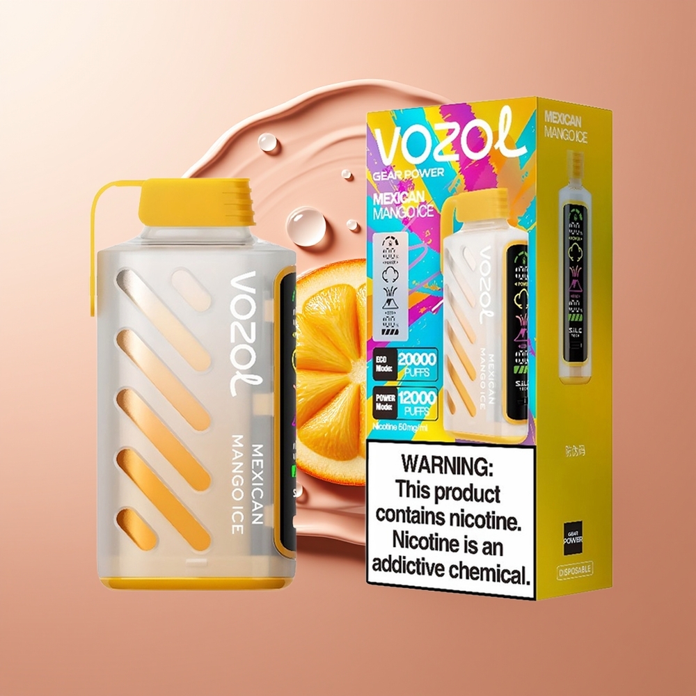 VOZOL Gear Power 20000 Suutmist Mehhiko Mango Jää 20mL Dual Mesh Coil
