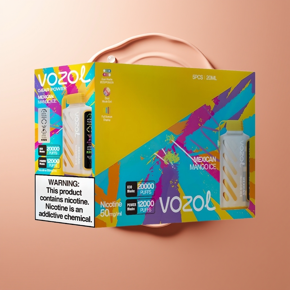VOZOL Gear Power 20000 Suutmist Mehhiko Mango Jää 20mL Dual Mesh Coil