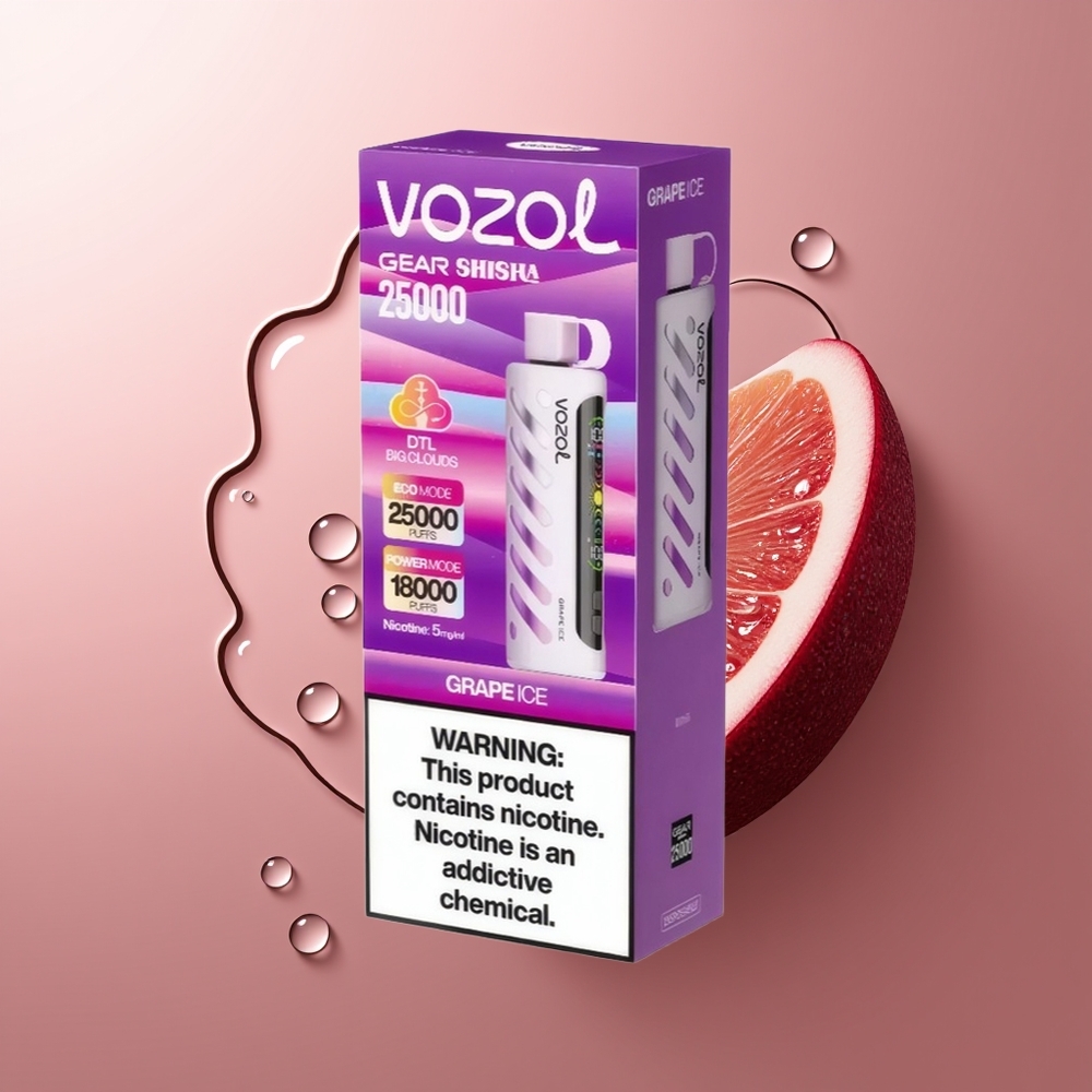VOZOL Gear Shisha 25000 Püssi Jääviinamarja Kahe režiimiga